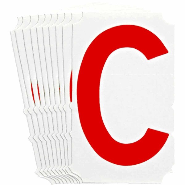 Brady Quik-Align 5120 Series Polyester 3 in Lbl Legend: C Red 10PK 5120P-C - main